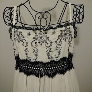 'Jaloux' Babydoll Dress w/ Lace Floral Details